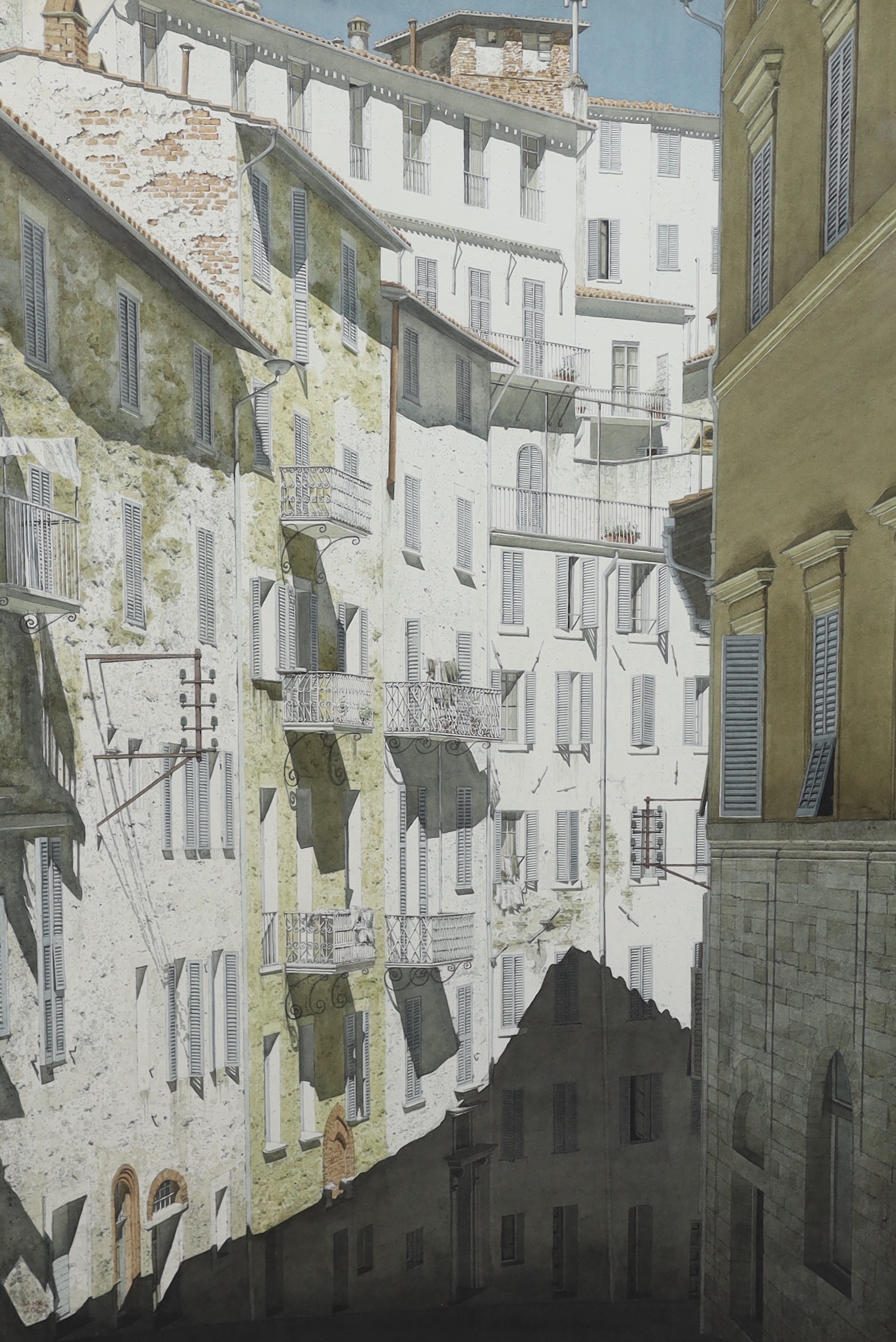 Robert Louis Banks (1911-2001), 'Via Cartolari, Perugia', watercolour, 99 x 66cm